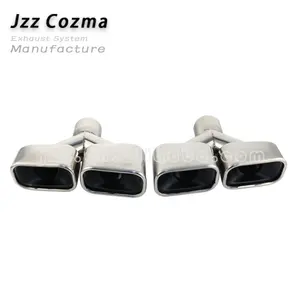 JZZ cozma 실버 광택 듀얼 배기 머플러 스틸 자동차 배기 파이프