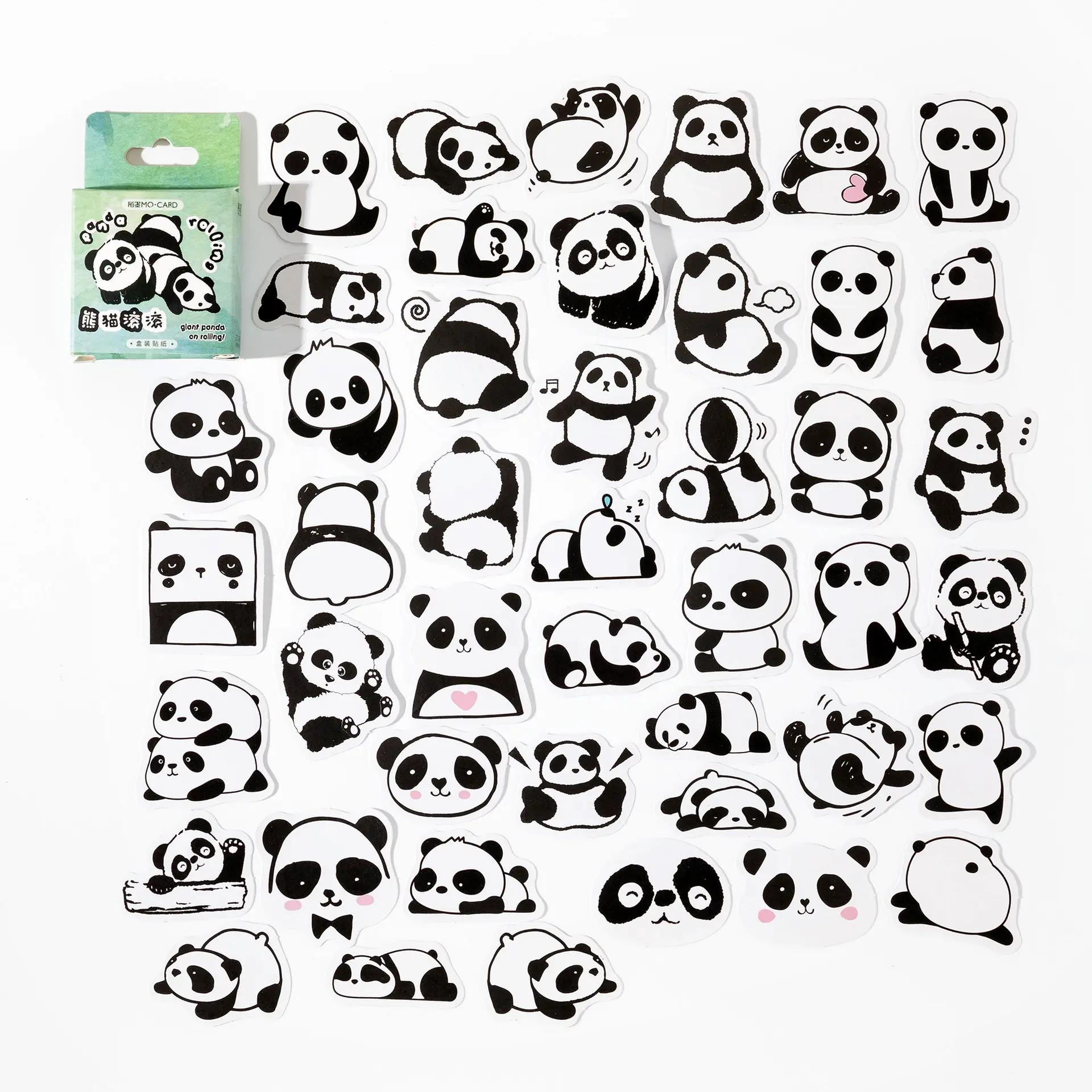 Soporte personalizado Panda tienda pegatinas niños dibujos animados lindo Panda decoración álbum de fotos Diy crecimiento Manual Material caja pegatinas