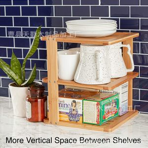 Creative wooden storage rack for home living room, desktop bread and pastry corner shelf, solid wood multi-layer <b>dish</b> organizer - Product Image 4