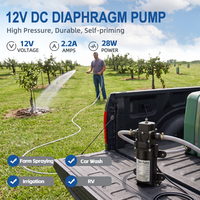 Pompa Air Irigasi Diafragma Tunggal Mini Elektrik Portabel Self Priming 12V DC untuk Penyemprotan