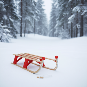 รถเลื่อนไม้พับได้ขนาด 43.3 นิ้วสำหรับเด็ก เล่นหิมะกลางแจ้งในฤดูหนาว ดีไซน์พับเก็บได้ - Product Image 2