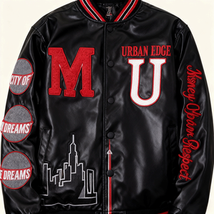 Chaqueta Bomber <span class=keywords><strong>de</strong></span> Béisbol Estilo Universitario Y2K <span class=keywords><strong>para</strong></span> <span class=keywords><strong>Hombre</strong></span> con Logo Personalizado, Novedad <span class=keywords><strong>de</strong></span> Moda, Bordado <span class=keywords><strong>de</strong></span> Letras Hip-hop y Empalmes <span class=keywords><strong>de</strong></span> Cuero - Product Image 3