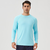 Toptan erkek UPF50 + hızlı kuru rahat spor Tshirt kuru spor uzun kollu T Shirt