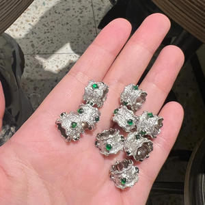 Pendentif en argent pur S925 en forme d'arachide, nouveau design rétro chinois de luxe, personnalité tendance, pendentif latéral éclatant, vente en gros de charmes fins - Product Image 4