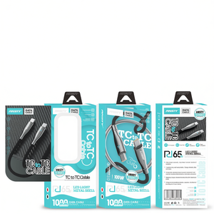 Câble ANSTY de type C à type C, charge rapide 65W avec lumière LED, coque métallique, synchronisation des données pour téléphones et tablettes - Product Image 2