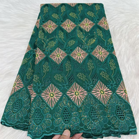 Dentelle suisse en voile brodée de fleurs NI.AI avec pierres, tissu en voile de coton africain, tissus de mariage pour femmes nigérianes