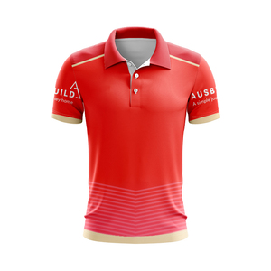 เสื้อรักบี้แขนสั้นทรงคลาสสิคสำหรับผู้ชายไซส์ใหญ่ สีแดง สำหรับแฟนคลับสโมสรลีกชั้นนำ สไตล์เรโทร รับผลิตแบบ OEM - Product Image 1