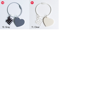 Fabricantes de llaveros de acrílico plástico a granel con texto japonés y dijes en forma de corazón - Product Image 3