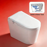 WC intelligent monobloc en céramique avec bidet électrique intégré et réservoir, à poser au sol pour salle de bain