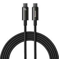 Kabel Charger HP untuk Baseus 240W Kabel Data Daya Tinggi Double Headed Tipe-C Male to Male PD Fast Charging 3-meter
