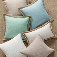 Housse de coussin en polyester doux avec fermeture éclair invisible, coutures écologiques, lavable, avec bordure raffinée