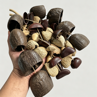 Shaker à quatre coquilles de graines mélangées, 53 pièces, fait main, en coquilles de noix naturelles, pour percussion manuelle et musique enregistrée