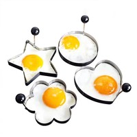 Anneaux à œufs en acier inoxydable écologiques, poignée multi-formes, moule à œufs, appareil à omelettes, accessoires de cuisine