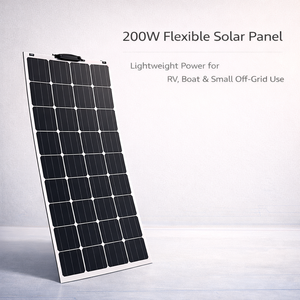 Panel Solar Flexible de 200W, Módulo Solar Monocristalino Ligero para Uso Fuera de la Red en Autocaravanas y Embarcaciones - Product Image 1
