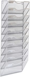 Wall <b>File</b> Organizer 10 Tier Hanging <b>File</b> Folder Organizer Vertical Mesh Metal Door/Wall Mount Hanging <b>File</b> Holder - Product Image 3