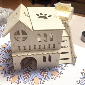 Meubles chics en bois massif <span class=keywords><strong>pour</strong></span> <span class=keywords><strong>animaux</strong></span> de compagnie petite maison abri <span class=keywords><strong>pour</strong></span> hamsters nid ours doré poulet hérisson ornements bouton pression vie - Product Image 1