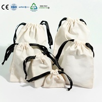Sac en coton personnalisé avec cordon de serrage, pochette de shopping en toile, sac cadeau, petit sac à bijoux pour le rangement de cosmétiques