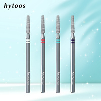 HYTOOS Embouts de ponceuse à ongles professionnels à coupe diamantée, embout conique chromé pour cuticules russes, ponceuse à ongles électrique, nettoyeur de peaux mortes, outil de préparation des ongles
