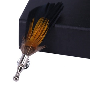 Atacado Colorido Pena Flor Broche Lapela Pin para Mens Ternos - Product Image 6