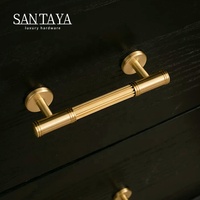 Poignées Santaya en laiton brossé massif pour armoires de cuisine, boutons de tiroir de chambre et poignées de meubles