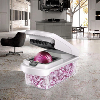 "Groothandel Handmatige Multifunctionele Groentechopper, Bpa-Vrije Plastic Voedselsnijder Voor Fruitsalade En Groenten, Vaatwasmachinebestendig"