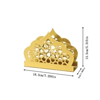 Décorations du Ramadan Motif de mosquée islamique Porte-serviettes - Ornement de table en métal pour la fête du Ramadan Kareem Iftar