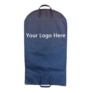 Custom High Quality Printed Logo Non Woven Fold Garment Suit Cover Men Non Woven Suit Bag With Zipper For Clothes