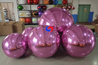 Ballons et balles surdimensionnées de conception d'événement de fête de vacances Grandes boules gonflables brillantes roses multicolores de miroir