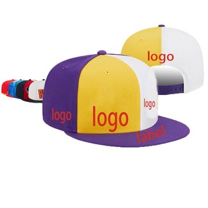 Chapeau à bord plat en tissu épais à logo personnalisé à 5 panneaux avec logo d'impression de broderie personnalisé sous le chapeau Snapback à bord - Product Image 1