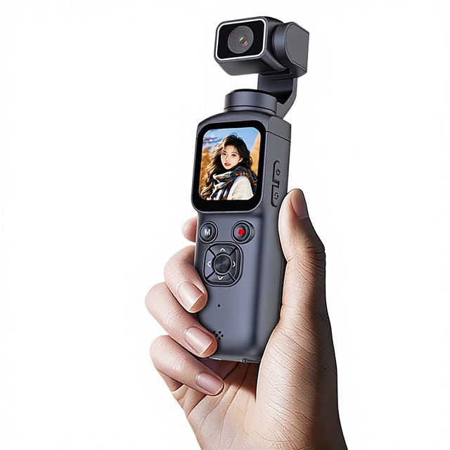 Cross-Border New Handheld Gimbal Camera Pocket Sports Anti-Shake 4K HD Camcorder WIFI Transmission Mobile Phone 1.72-inch Screen