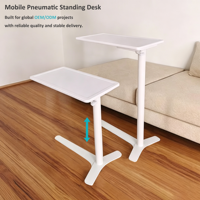 Bureau de café mobile ergonomique moderne à hauteur réglable en métal avec base en Y pour usage commercial et bureautique, montage facile