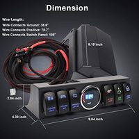 Nouveau panneau de 6 interrupteurs à bascule IP65 étanche 12V pour Jeep Wrangler JK JKU 2007-2018 avec garantie de 12 mois