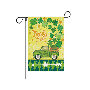 Großhandel <span class=keywords><strong>2026</strong></span> Neuer Stil 12x18 Zoll Lagerbestand 30x45cm Doppelseitige Sublimations-<span class=keywords><strong>St</strong></span>. Patrick's Day Gartenflagge - Product Image 1