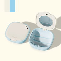 Boîte à appareil dentaire portable en plastique ABS avec miroir et drain, logo personnalisé