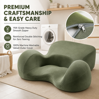 Grand coussin de massage rond en mousse à mémoire de forme, portable, pour le sol, soutien des hanches, des genoux et des chevilles, housse en velours lavable pour adultes