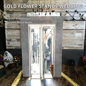 Supports à fleurs en métal doré en gros pour la décoration de mariage - Product Image 2