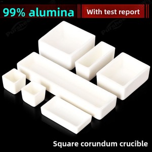<span class=keywords><strong>Creuset</strong></span> réfractaire en alumine céramique pour four tubulaire de laboratoire, résistant aux hautes températures, en corindon carré - Product Image 1