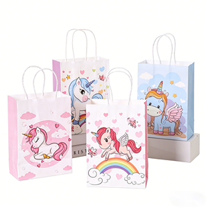 Bolsas de Regalo de Papel con Diseño de Unicornio, para Fiestas de Cumpleaños, Baby Shower, Bolsas de Compras para Niños - Product Image 1