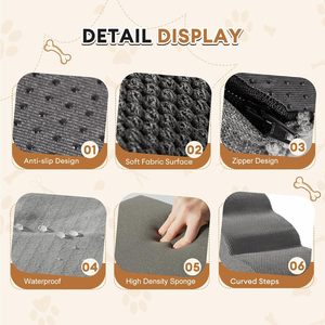 Hovicaed Extra ancho de 3 niveles, escaleras para perros de 15 pulgadas, camas de rampa, cubierta de tela impermeable antideslizante duradera, accesorios para camas de mascotas pequeñas - Product Image 5