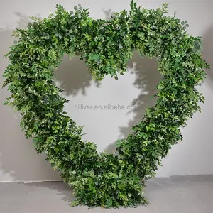 Sfondo decorazione a forma di cuore supporto fiore bianco artificiale arco per matrimonio fase di composizione floreale