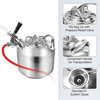 Kit de nettoyage de ligne de bière en acier inoxydable de 1,6/2,5/5 gallons avec 1/2/3/4 têtes de nettoyage A/G/S/D