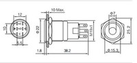 ELEWIND Bouton poussoir en acier inoxydable éclairé par points 19 mm 1NO1NC (PM192F-11ZD, IP65, ROHS)
