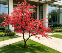 Plantes artificielles Kraken haut de gamme, grand arbre d'érable rouge de style japonais, décorations florales durables, résistantes aux UV et au feu