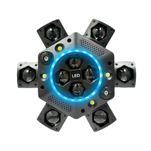 LED Full-color Bee Eye 6-Arm Laser Light Rotating Atmosphere Strobe DMX512 Stage <b>Lighting</b> for KTV <b>Disco</b> Bar Club <b>Party</b> - Product Image 1