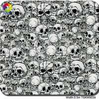 Film Hydro Dipping PVA Tahan Air Desain Tengkorak Lebar 100cm Tsautop untuk Tumbler