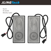 Miroir de salle de bain intelligent personnalisable DC12V avec variateur d'intensité, 6 boutons, affichage de l'heure et de la température, et fonction anti-buée
