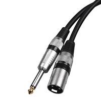 Cable Adaptador Profesional de Audio XLR para Consola de Mezclas, 6.35/6.5mm a Conector Macho Tipo Cannon, Cobre Libre de Oxígeno con Cubierta Trenzada