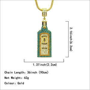 Collar con Colgante Geométrico en Forma de Botella, Estilo Hiphop Personalizado, Cadena de Serpiente, Collares para Hombre, Joyería Moderna al por Mayor - Product Image 4