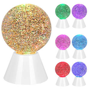 Boule de cristal lumineuse, ornement d'ambiance <span class=keywords><strong>liquide</strong></span> avec batterie, recharge, paillettes décoratives, cadeau lumineux, veilleuse - Product Image 2