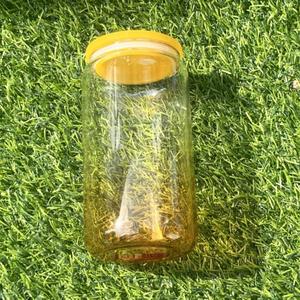 2023 tin tức thăng hoa 16oz rõ ràng chai thủy tinh <span class=keywords><strong>Libby</strong></span> lọ thủy tinh với màu nhựa nắp và rơm Ombre Tumbler cho in ấn nóng - Product Image 3